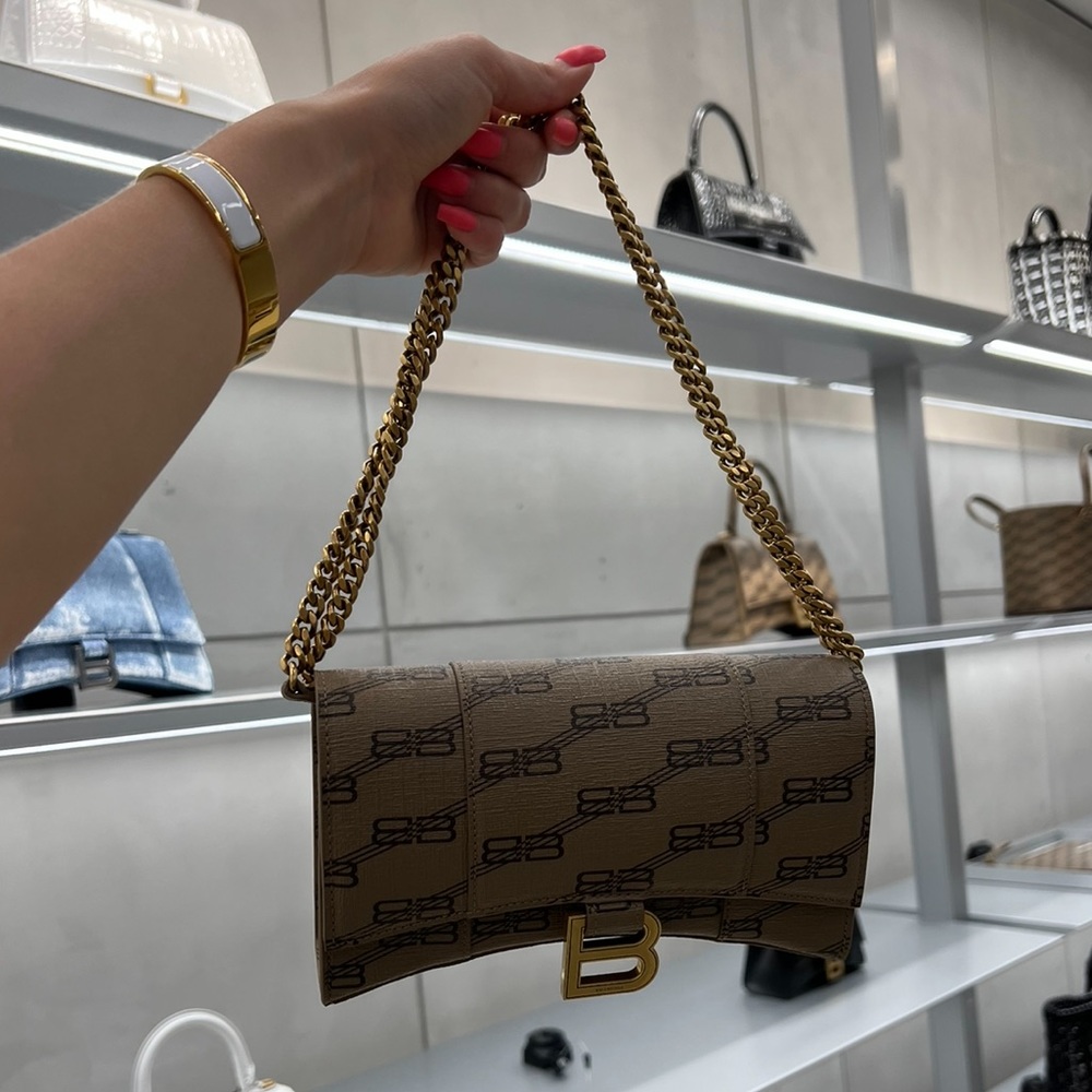 Balenciaga Hourglass leather shoulder bag